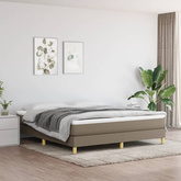 vidaXL Łóżko kontynentalne z materacem, taupe, tkanina, 180x200 cm wariant 4