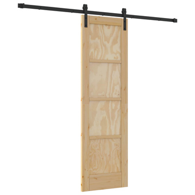 Drzwi przesuwne naturalny 61 x 198,5 cm Lite drewno sosnowe