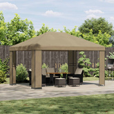 Altana 4 × 3 m Beżowy Poliester i Stal 190 gsm