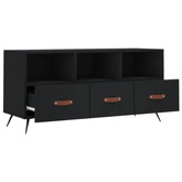 vidaXL Szafka pod TV, czarna, 102x36x50 cm, materiał drewnopochodny wariant 4