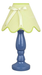 Lampka nocna Lola ceramiczna niebieska z abażurem E14 Candellux