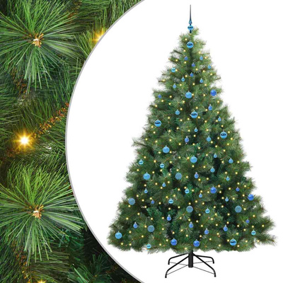 Sztuczna choinka z 300 diodami LED Zielony 240 cm PE i PVC