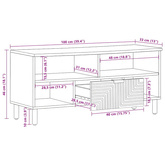 Szafka RTV Brązowa 100x33x46 cm Drewno lite Mango
