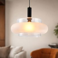 BRIZI lampa wisząca czarny 1x40W E27 klosz bezbarwny+mrożony