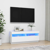 Szafka pod TV z oświetleniem LED, biała, 100x35x40 cm