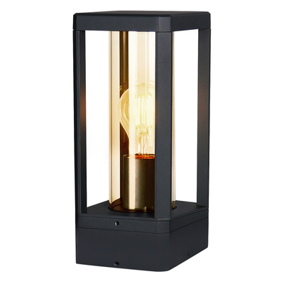 Lampa ogrodowa na taras CISSUS – czarna metalowa lampa stojąca E27 IP54