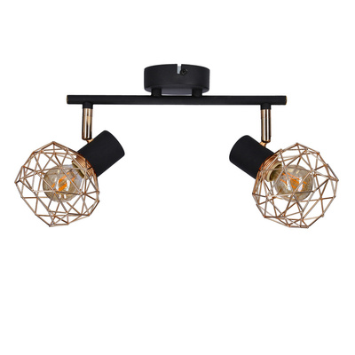 Lampa sufitowa listwa ścienna czarna klosz miedziany Acrobat 92-22202