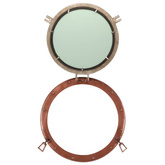 vidaXL Lustro wiszące w kształcie bulaja, Ø50 cm, aluminium i szkło