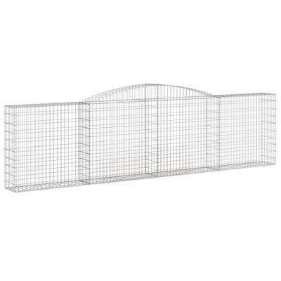 Kosze gabionowe, 9 szt, 400x30x100/120 cm, galwanizowane żelazo