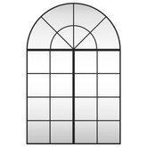 vidaXL Lustro ścienne, czarne, 80x120 cm, zakończone łukiem, żelazo