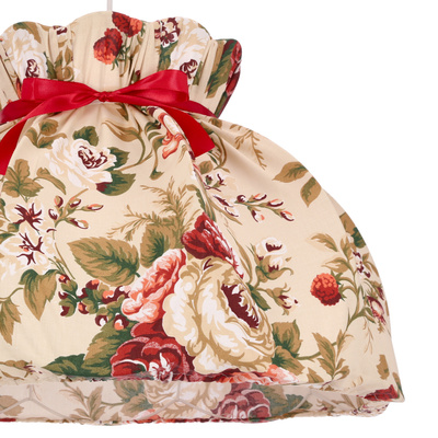 ROZANO lampa wisząca biały 1x40W E27 abażur kwiatowy