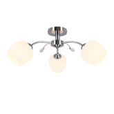 Estar lampa sufitowa chromowy E27 klosz biały 33-09432