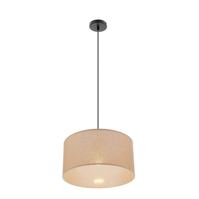 SHANTI lampa wisząca czarny 1x40W E27 abażur beżowy  31-38685