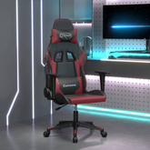 vidaXL Fotel gamingowy, czarno-bordowy, sztuczna skóra wariant 6