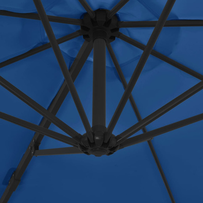 vidaXL Parasol wiszący na stalowym słupku, 300 cm, lazurowy
