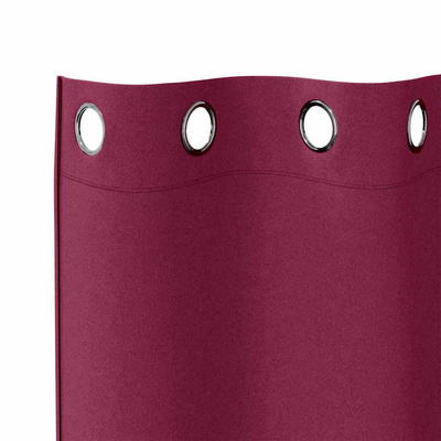 Firany blackout z kółkami 2 pcs Czerwone wino 225 x 140 cm