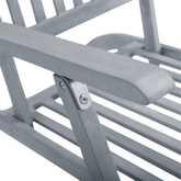 vidaXL Leżak tarasowy z podnóżkiem i poduszką, lite drewno akacjowe