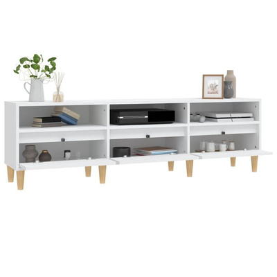 vidaXL Szafka pod TV, biała, 150x30x44,5 cm, materiał drewnopochodny wariant 9