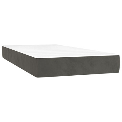 vidaXL Łóżko kontynentalne z materacem, ciemnoszary aksamit, 90x190 cm model standard