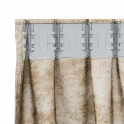 Zasłony z weluru z zasłonami 2 pcs Kremowy 225 x 140 cm Aksamit