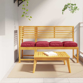 Poduszka 4 pcs Czerwone wino 40 x 40 x 8 cm Materiał Oxford