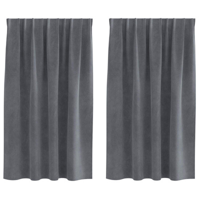 Zasłony zaciemniające 2 pcs Jasnoszary 140 x 140 cm Aksamit