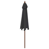 Parasol ogrodowy na drewnianym słupku, czarny, 299x240 cm