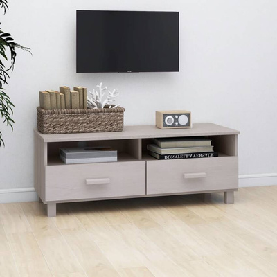 vidaXL Szafka pod TV HAMAR, biała, 106x40x40 cm, lite drewno sosnowe
