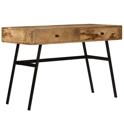 vidaXL Biurko z szufladami, lite drewno mango, 110 x 50 x 76 cm