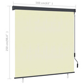 vidaXL Roleta zewnętrzna, 160x250 cm, kremowa