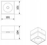 Oprawa oświetleniowa sufitowe natynkowe 15 W zintegrowane źródło LED