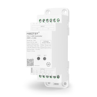 MiBoxer TW2 Sterownik Taśm LED na szynę DIN 12V 24V MONO/CCT WiFi+2,4GHz