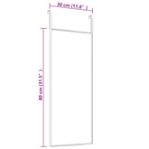 vidaXL Lustro na drzwi, czarne, 30x80 cm, szkło i aluminium