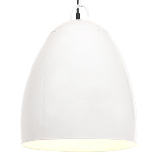 Industrialna lampa wisząca, 25 W, biała, okrągła, 42 cm, E27