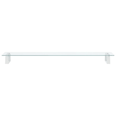 Podstawka pod monitor, biała, 100x20x8 cm, szkło i metal