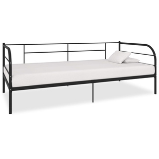 leżanki, czarna, metalowa, 90 x 200 cm Rama
