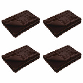 Koc antypoślizgowy z sztucznego futra królika Olite 4 pcs Camel