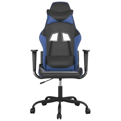 vidaXL Masujący fotel gamingowy, czarno-niebieski, sztuczna skóra model standard