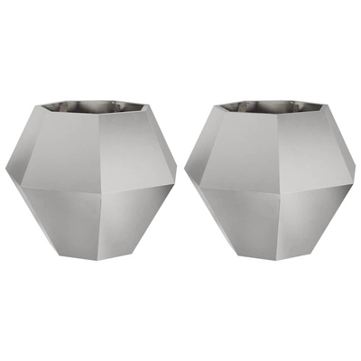 Donica 2 pcs Srebrny 75 x 75 x 60 cm Stal nierdzewna