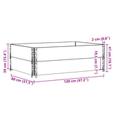 Nadstawki paletowe, 2 szt., 120x80 cm, lite drewno sosnowe