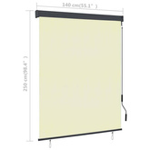 vidaXL Roleta zewnętrzna, 140x250 cm, kremowa