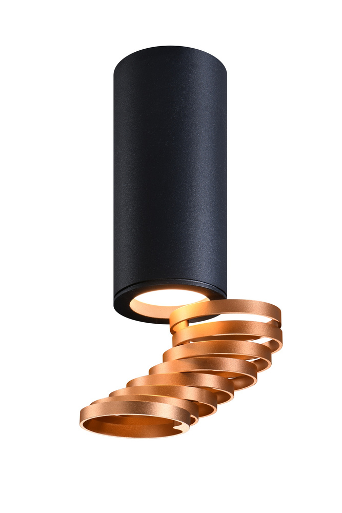 Lampa sufitowa tuba czarno-złota metalowa GU10 natynkowa Candellux