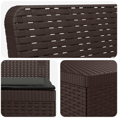 Sofa ogrodowa dla 4 osób z poduszkami w stylu rattanowym PP