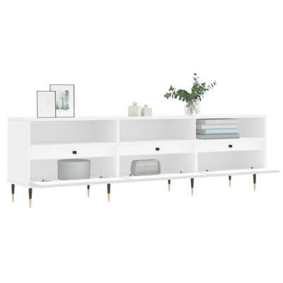 vidaXL Szafka pod TV, biała, 150x30x44,5 cm, materiał drewnopochodny wariant 5