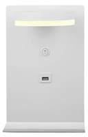 Kinkiet biały LED z półką na telefon ładowarka USB Compact Candellux 21-76052
