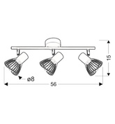 Lampa ścienna candellux fly 93-61911 listwa e14 czarny