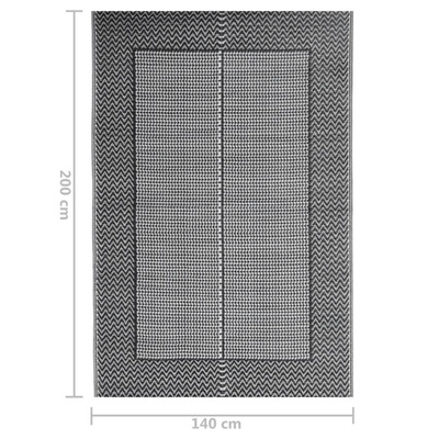 vidaXL Dywan zewnętrzny, czarny, 140 x 200 cm, PP wariant 4