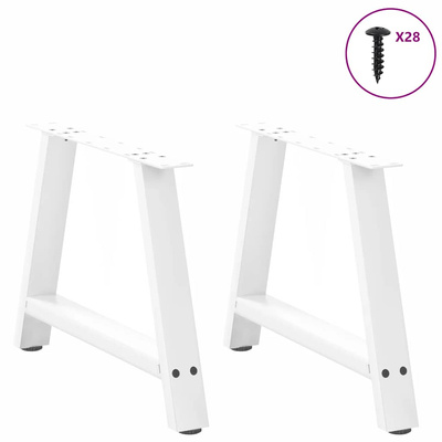 Nogi do stolika kawowego w kształcie litery A 2 szt. Białe 60x(42-43) cm Stal