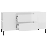 vidaXL Szafka pod TV, wysoki połysk, biała, 102x44,5x50 cm