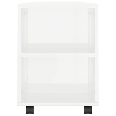 vidaXL Szafka pod TV, wysoki połysk, biała, 102x34,5x43 cm